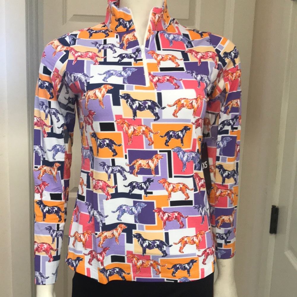 IBKUL Multicolor Horse Print Top